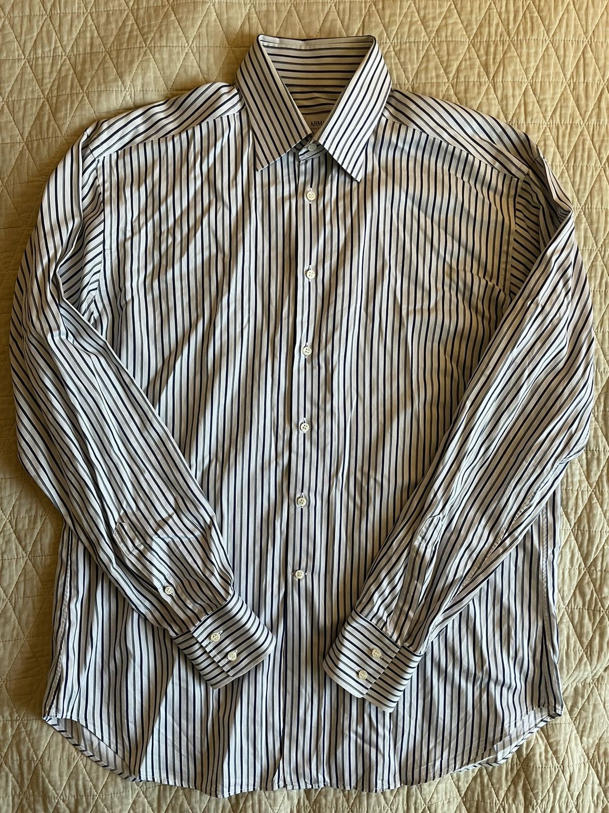 Armani Collezioni Bold Stripe Shirt Size US L / EU 52-54 / 3 - 2 Thumbnail