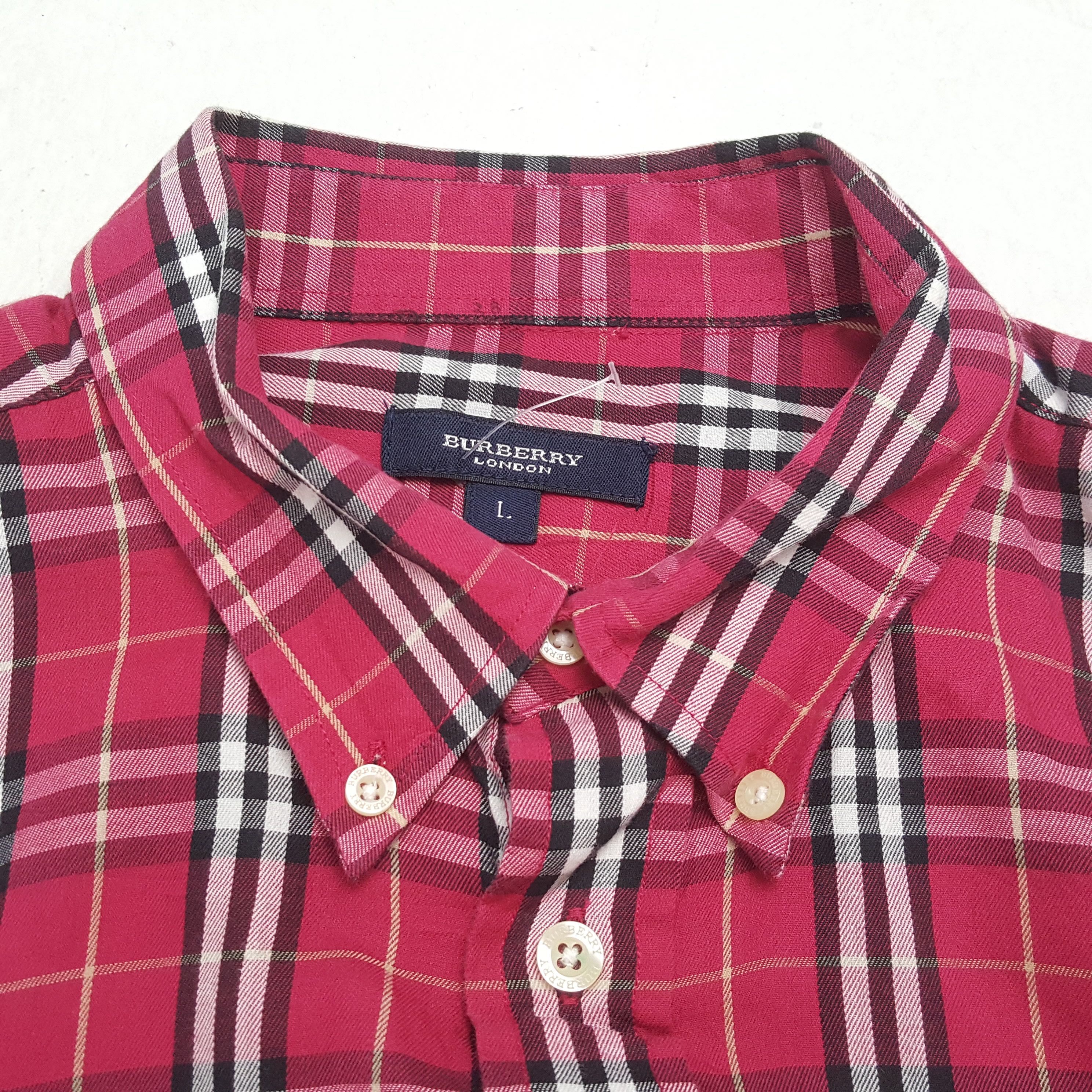 Burberry × Vintage BURBERRY LONDON Fashion Brand Small Logo Design Shirt Size US L / EU 52-54 / 3 - 6 Thumbnail