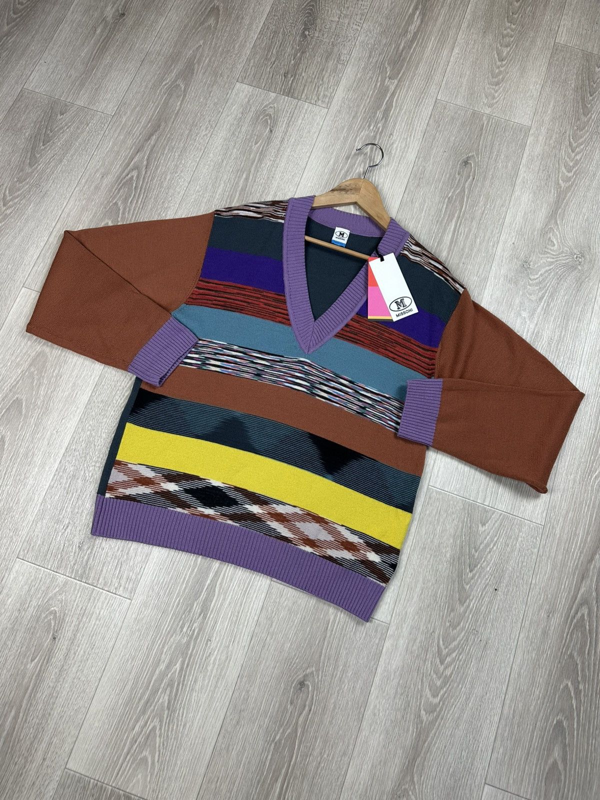 Missoni New Missoni Wool Pullover Sweater Striped Multicolour Size S / US 4 / IT 40 - 3 Thumbnail