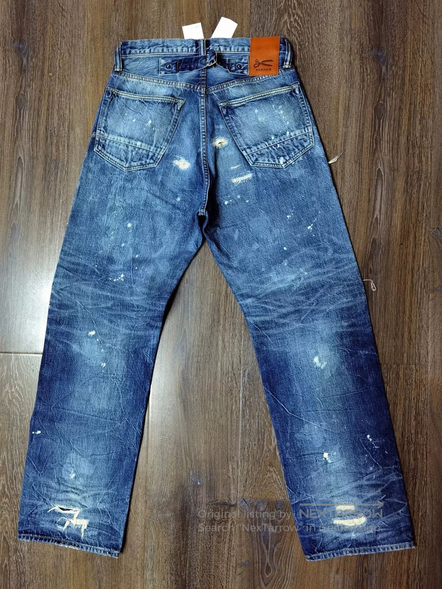 Visvim DENHAM Blue Distressed Paint Splatter Jeans. Size US 31 - 3 Thumbnail