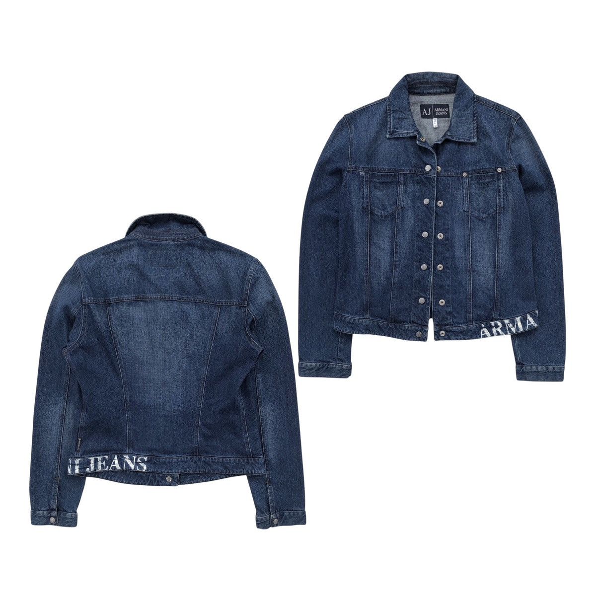 Armani Armani Jeans INDIGO Denim Snap Button JACKET Size M / US 6-8 / IT 42-44 - 2 Thumbnail