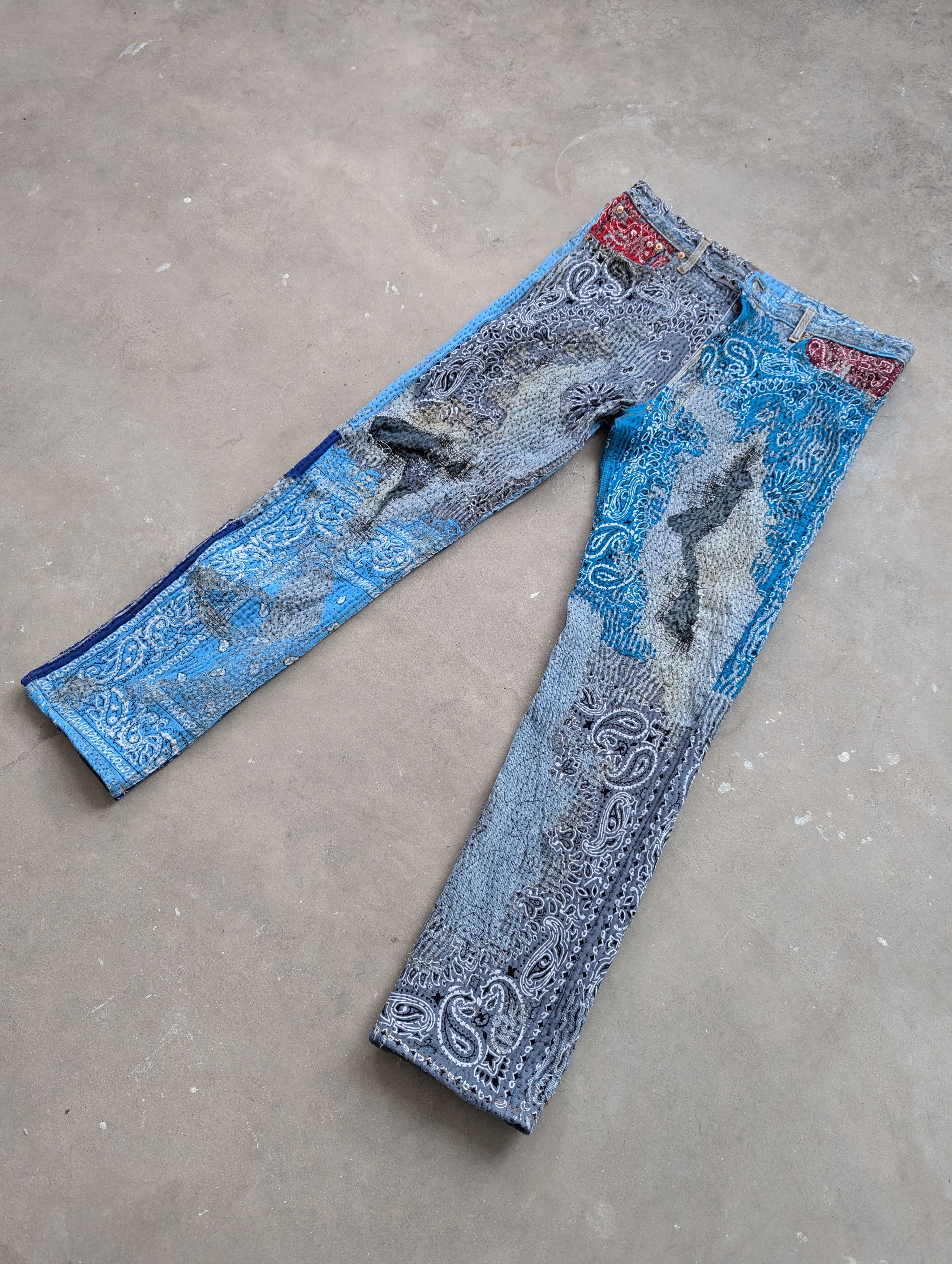 Levi's 1/1 World Levis 501 Uroboros Kofu Reconstructed Handmade Size US 35 - 2 Thumbnail