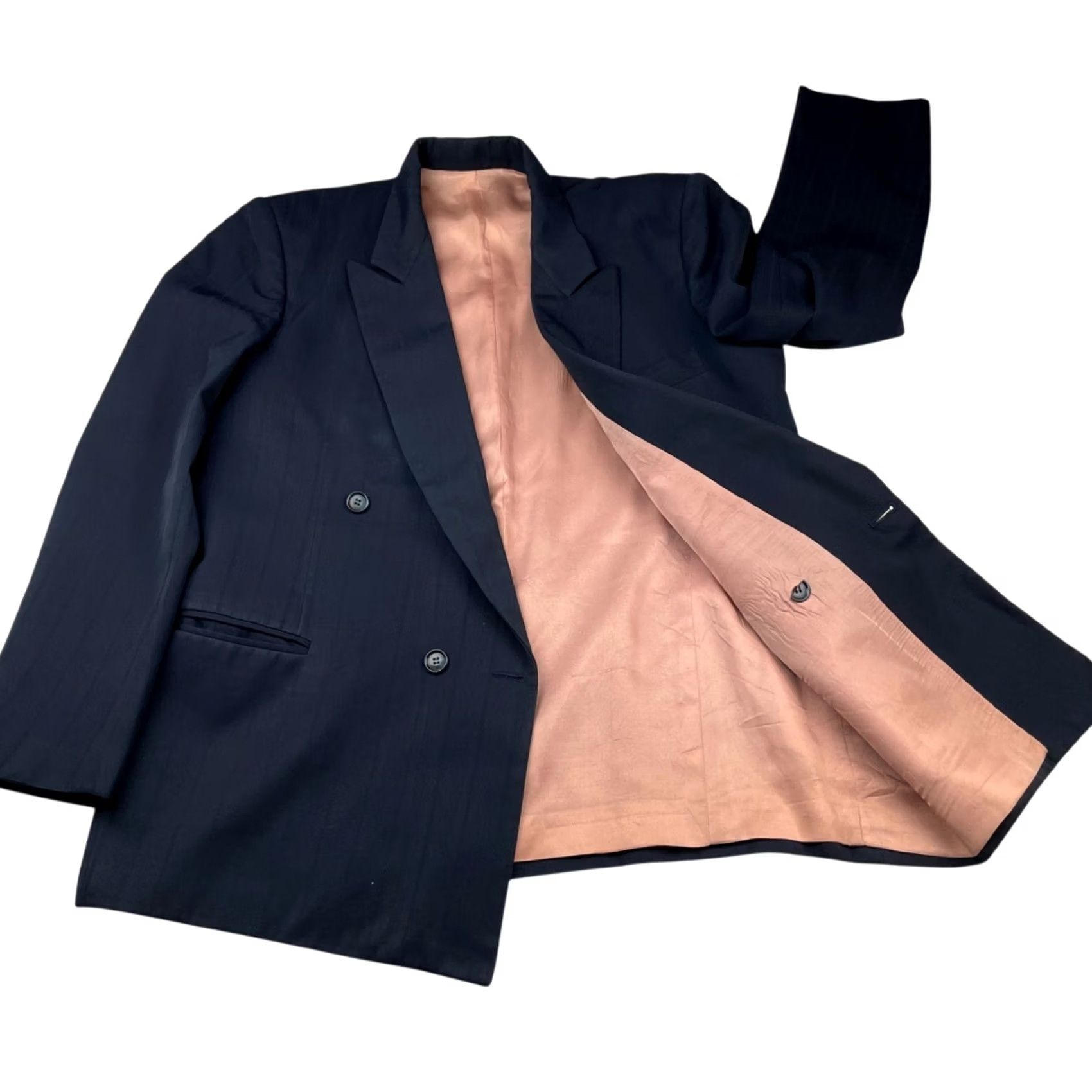 Pierre Cardin VINTAGE Pierre Cardin Men's Blazer 42 Short Wool Double-Breasted Navy Blue 4-Button Notch Lapel Size US 42 / EU 58 - 3 Thumbnail