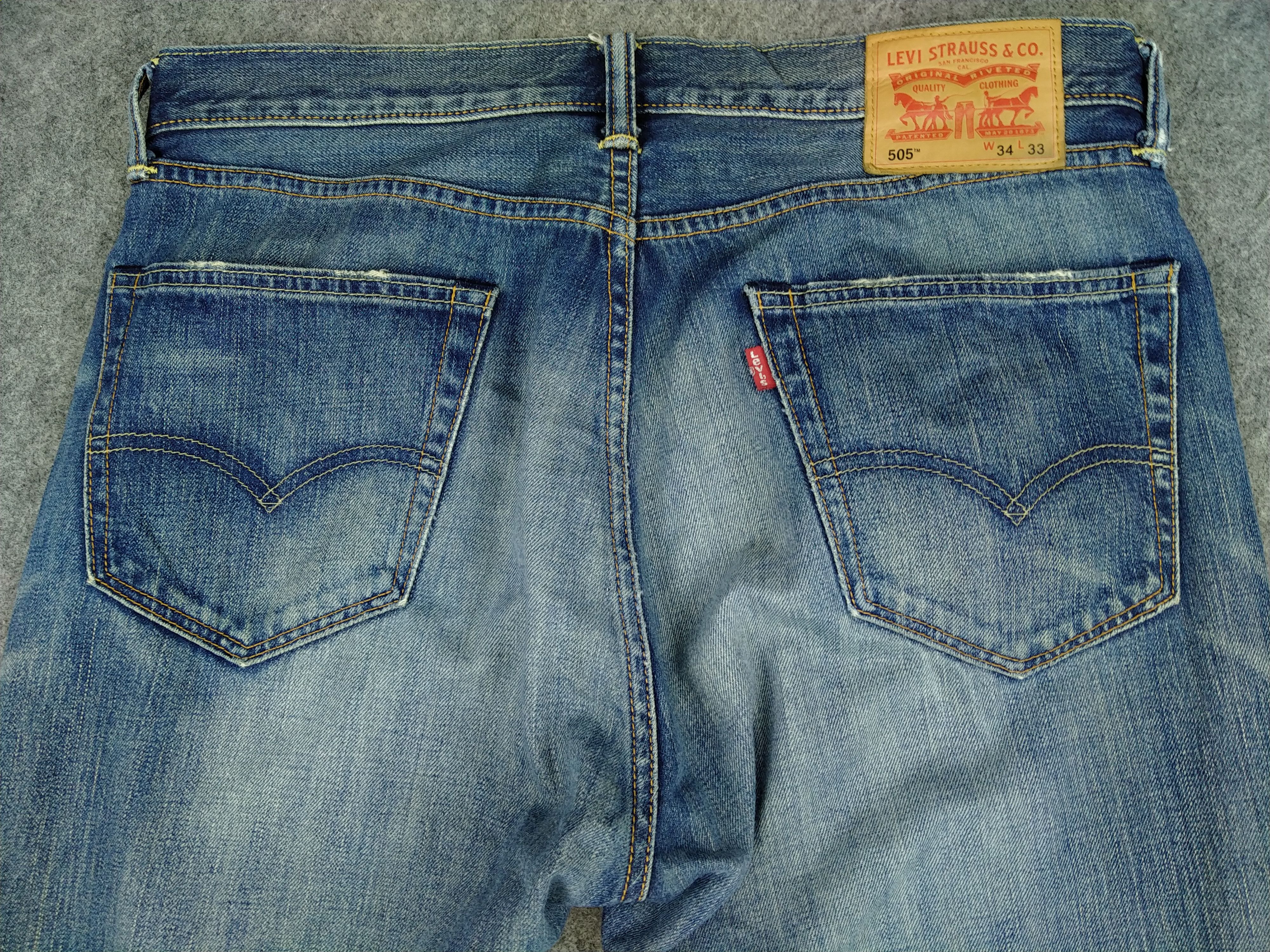 Levi's Dirty Levi's 505 Whisker Denim 34 x 30 -JN650 Size US 34 / EU 50 - 4 Thumbnail