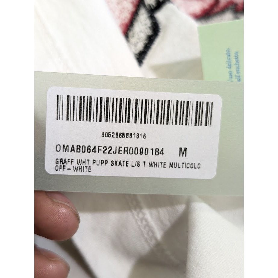 Off-White o1rshd1 Graff Pup Skate Long Sleeve T-Shirt in White Size US M / EU 48-50 / 2 - 21 Thumbnail