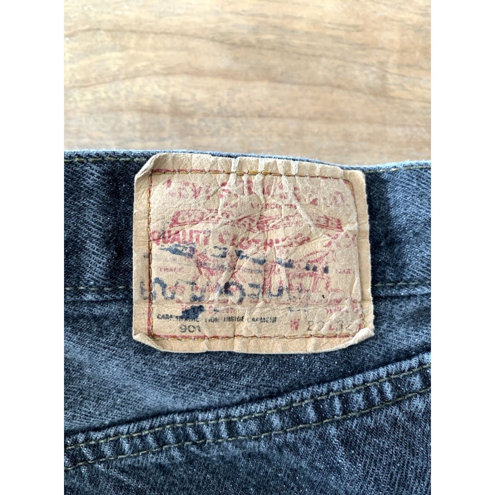 Levi's VINTAGE Levi's 901 Jeans Womens 29x32 High Rise Dark Denim USA 80s 90s City Hipster Logo Retro Straight Womens Size 29" - 5 Thumbnail