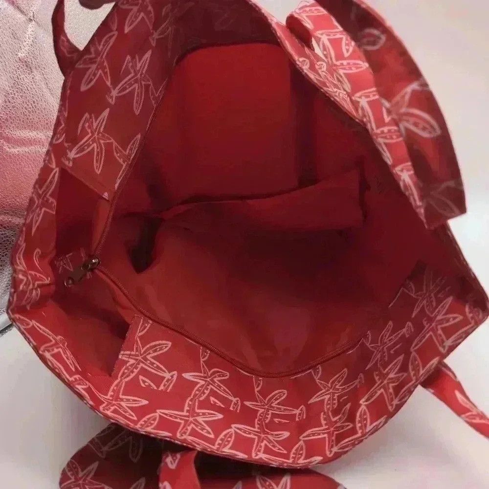 Vintage Starfish summer tote bag with sunglasses bag set red and wh Size ONE SIZE - 4 Thumbnail