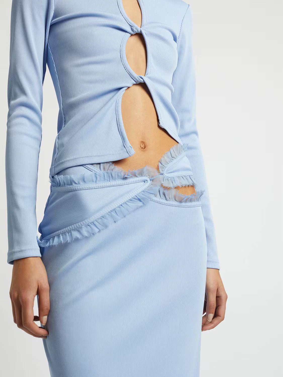 Christopher Esber o1mle0325 Carina Interlinked Long Skirt in Light Blue Size 26" / US 2 / IT 38 - 3 Thumbnail