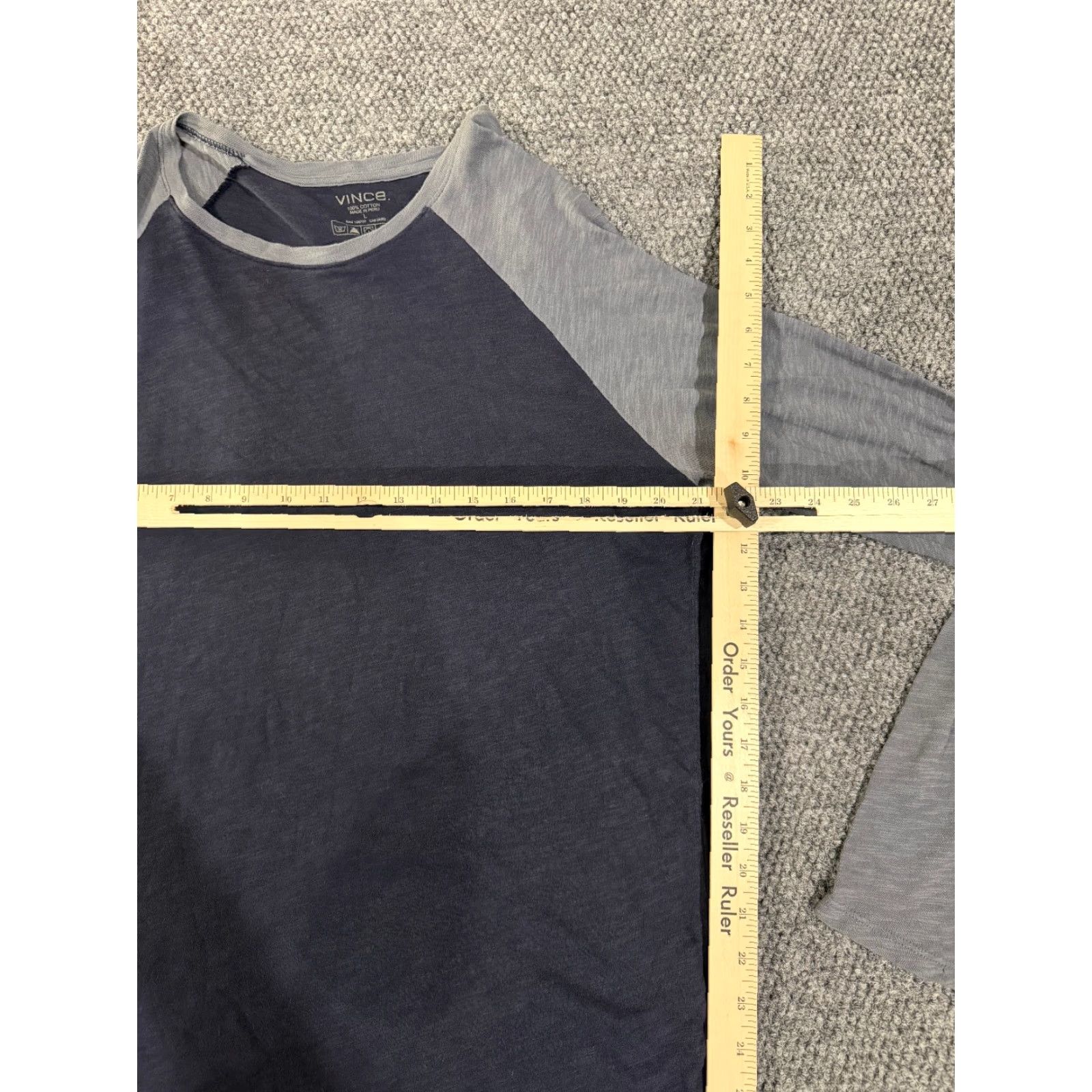 Vince Vince T Shirt Mens L Blue Gray Raglan Long Sleeve Lightweight Shirt Mens Blue Gray Vince Size US L / EU 52-54 / 3 - 5 Thumbnail