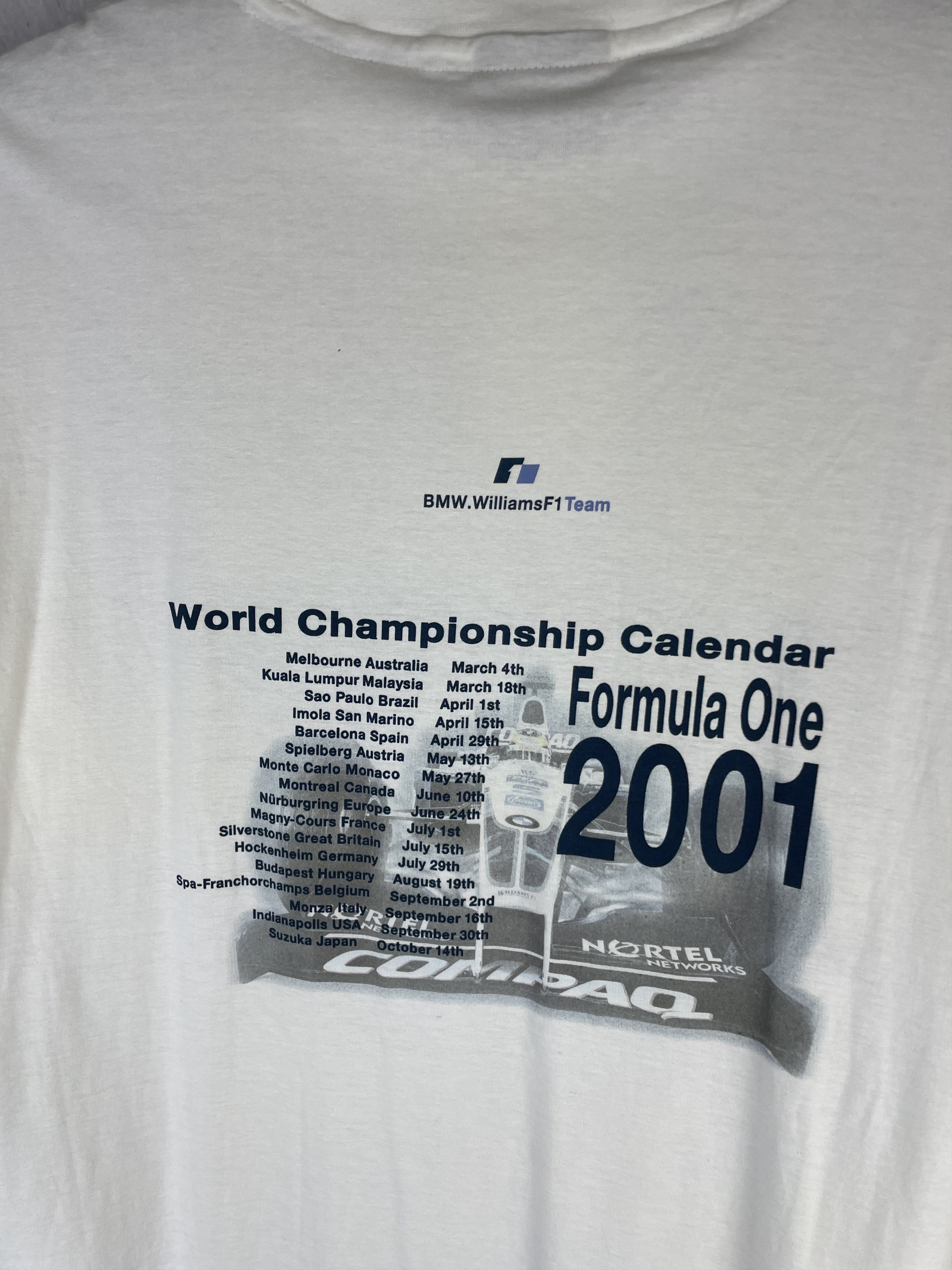 Formula 1 BMW Williams Team F1 Vintage 2001 T Shirt Size US XXL / EU 58 / 5 - 9 Thumbnail