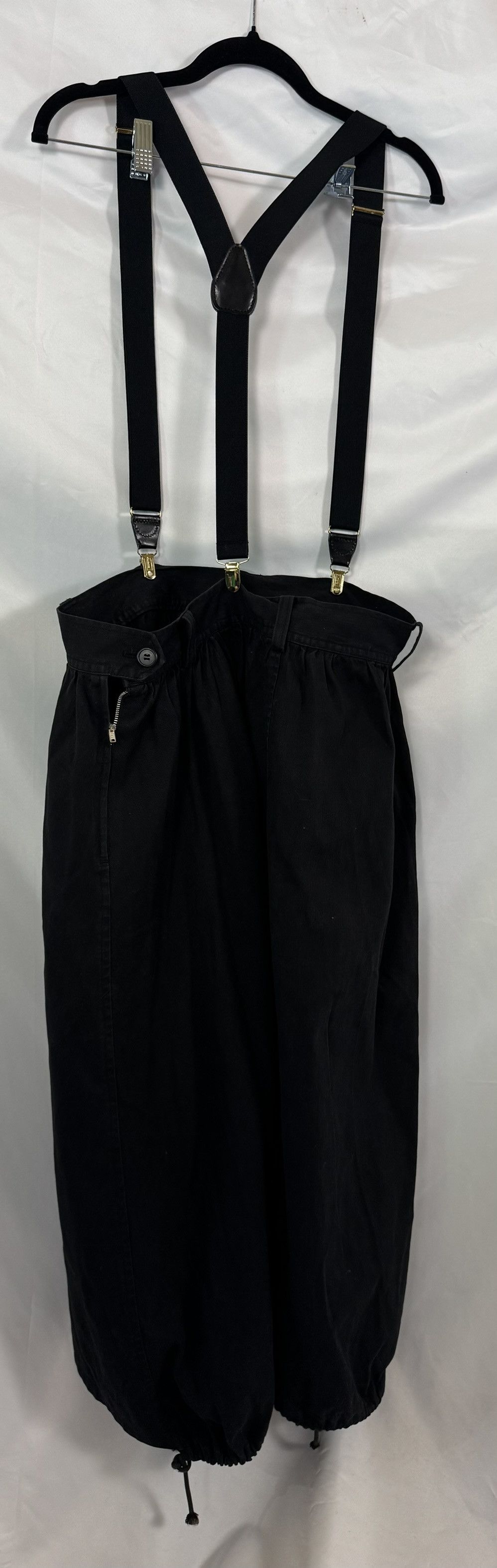 Yohji Yamamoto Y's Yohji Yamamoto Black Cotton Skirt with Suspenders Size 38" / US 16 / IT 52 - 1 Thumbnail