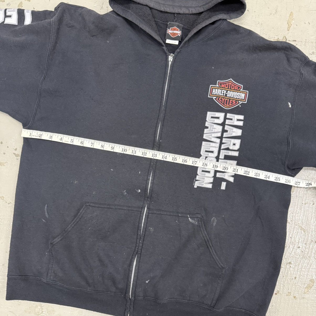 Harley Davidson Vintage Harley Davidson Sunfaded Paint Zipper Hoodie Size US XXL / EU 58 / 5 - 7 Thumbnail