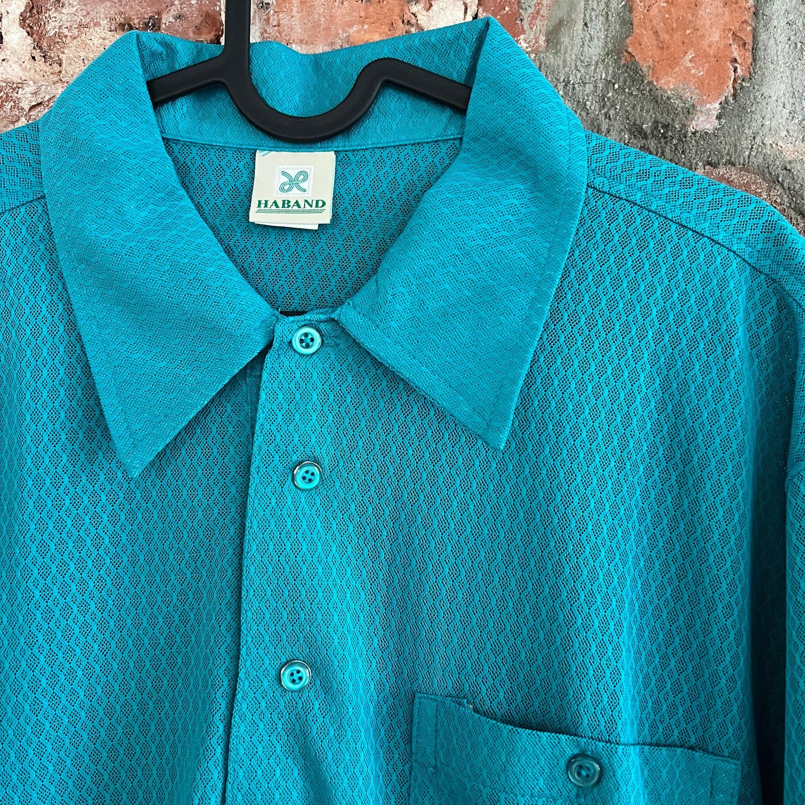 Haband VTG Haband Men's Teal Sheer Short Sleeve Polo M 21x26 Size US M / EU 48-50 / 2 - 1 Thumbnail