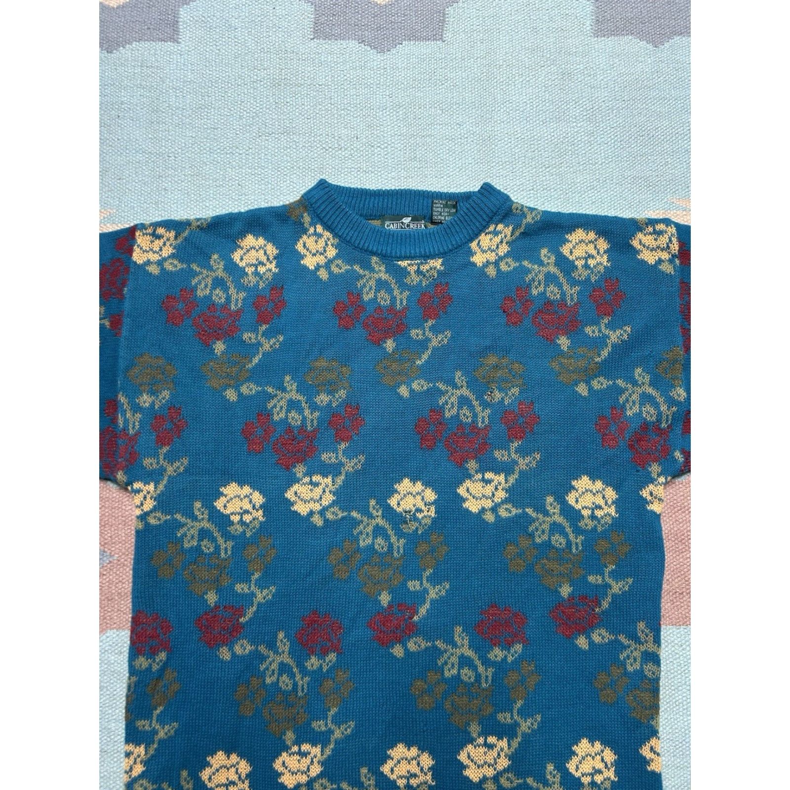 Vintage Vintage Cabin Creek Blue Acrylic Knit Pullover Floral Adult Medium User: Vintage Cabin Creek Blue Acrylic Knit Pullover Floral Adult Medium Size M / US 6-8 / IT 42-44 - 3 Thumbnail