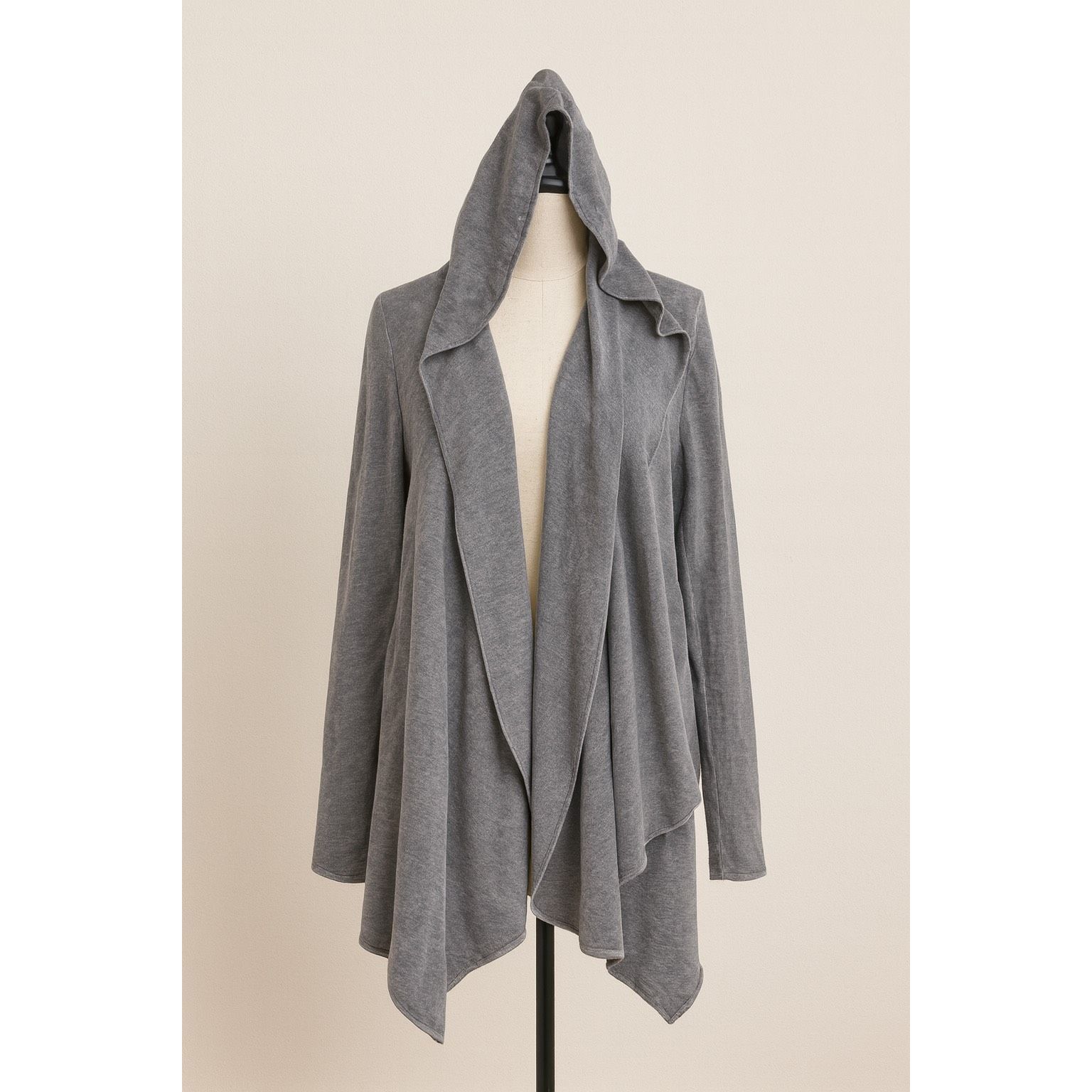 Neiman Marcus Neiman Marcus Gray Hooded Poncho Cardigan S Size S / US 4 / IT 40 - 1 Thumbnail
