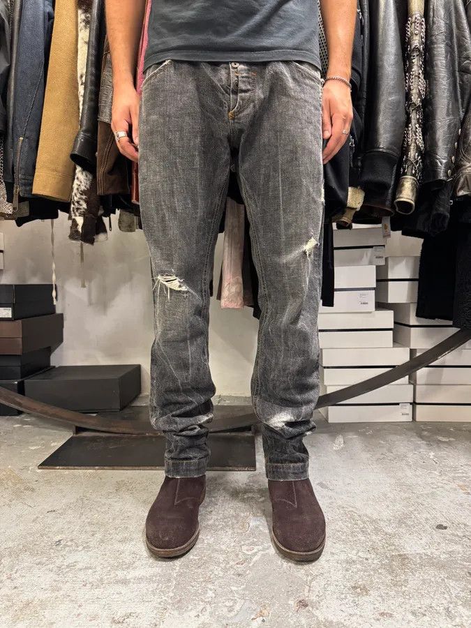 Dolce & Gabbana 2000s Dolce & Gabbana Grey Distressed Denim Jeans Size US 34 / EU 50 - 2 Thumbnail