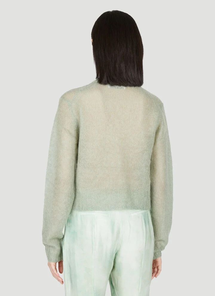 Acne Studios o1tko10526 V-Neck Mohair Sweater in Mint Size S / US 4 / IT 40 - 3 Thumbnail