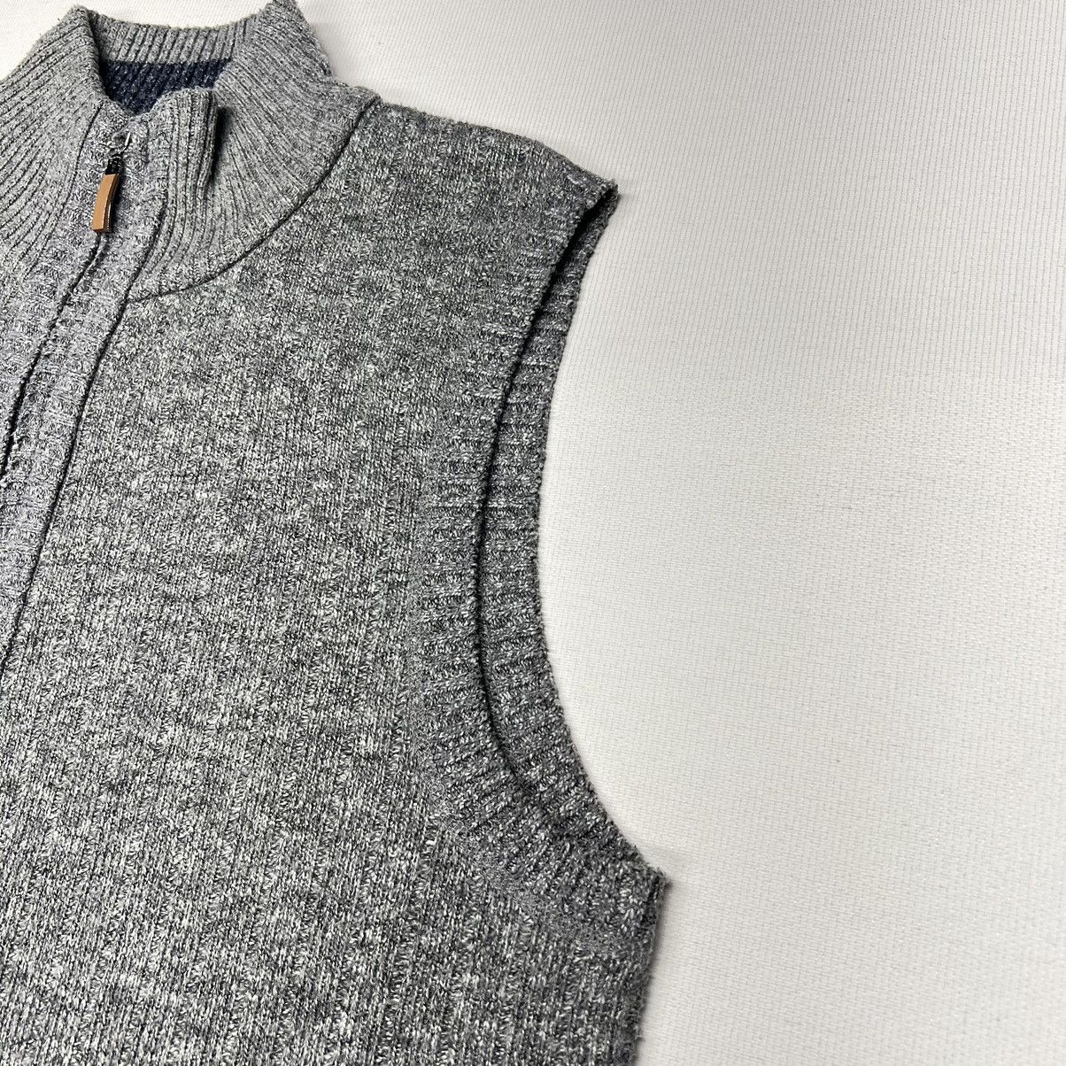 Other VTG US Icon Sweater Vest Grey Cable Knit Full Zip Patch Y2K Size US L / EU 52-54 / 3 - 4 Thumbnail