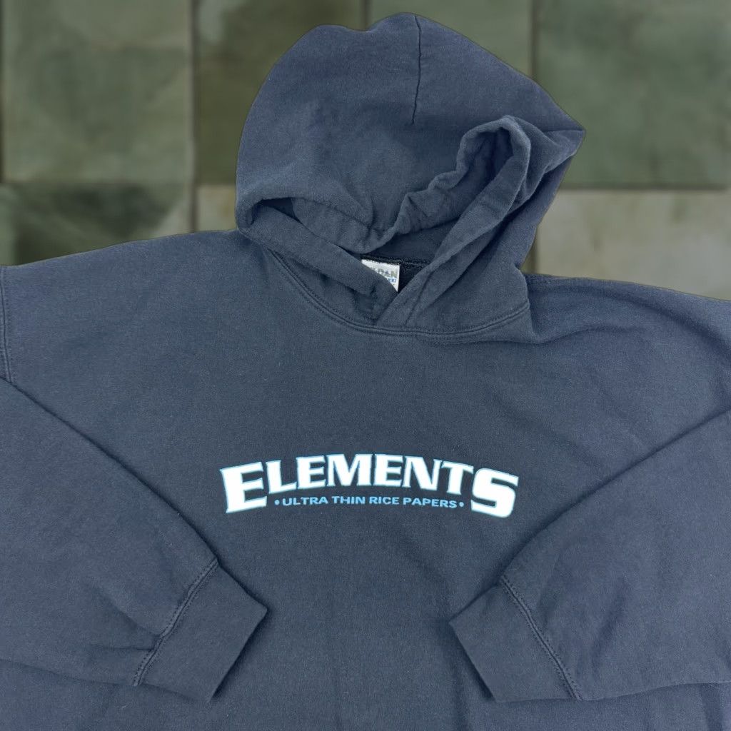Gildan VINTAGE Gildan Hoodie Men XL Black Hipster Y2K Grunge Pullover, Drawstring, Solid Pattern Size US XL / EU 56 / 4 - 1 Thumbnail