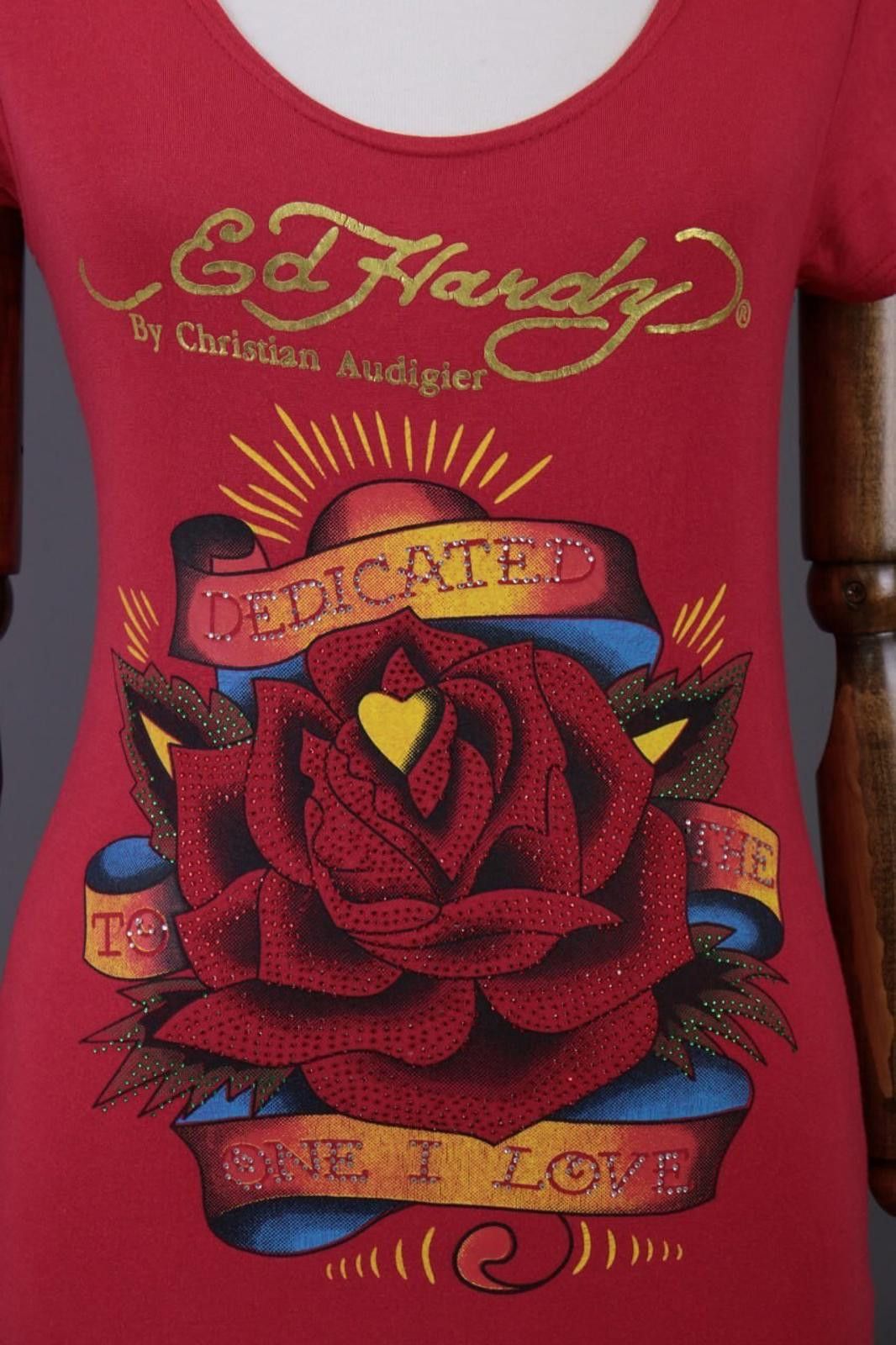 Ed Hardy Ed Hardy by Christian Audigier I Love Rose Tunic Shirt Sz S Size S / US 4 / IT 40 - 3 Thumbnail