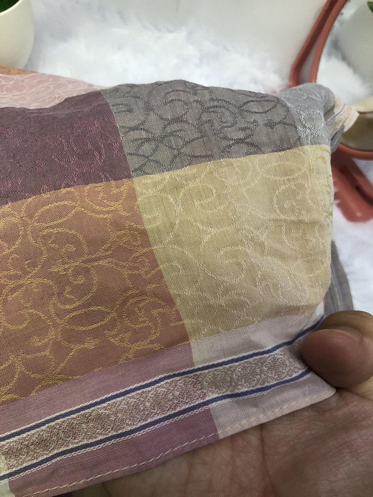 Van Mr. VAN Jacquard-Style Vintage Check Pocket Square Size ONE SIZE - 3 Thumbnail