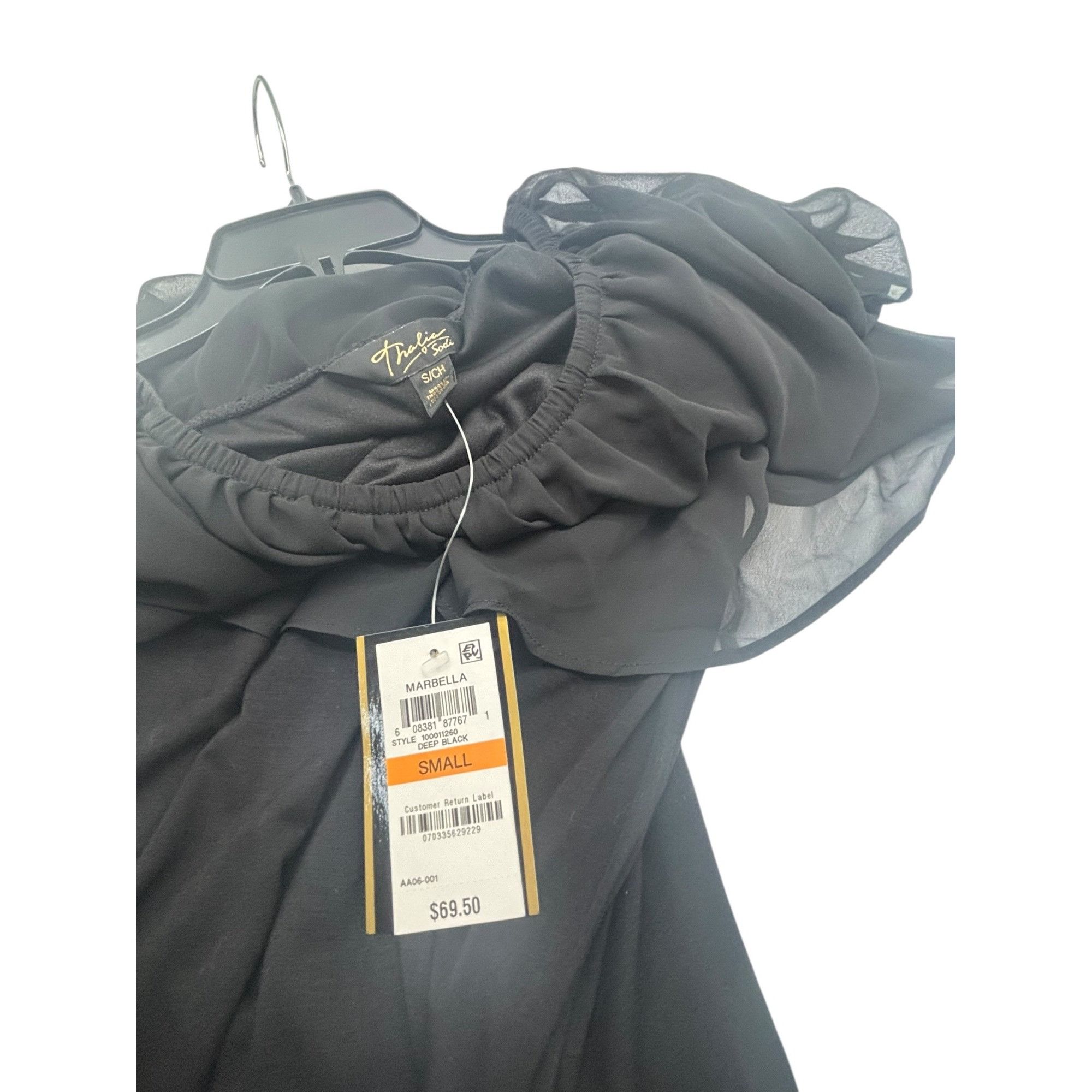 Other Thalia Sodi Chiffon Popover Dress, Black, Sz. S Size S / US 4 / IT 40 - 7 Thumbnail
