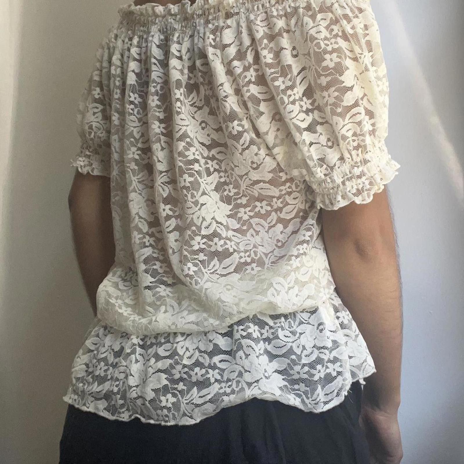 Other Cream lace off the shoulder blouse with floral details Size M / US 6-8 / IT 42-44 - 4 Thumbnail
