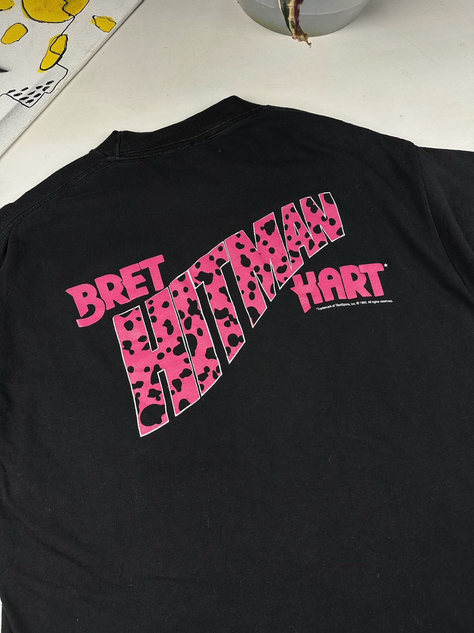 Vintage BRET HART 1993 Hitman Vintage Tee wwf wrestling Size US L / EU 52-54 / 3 - 4 Thumbnail