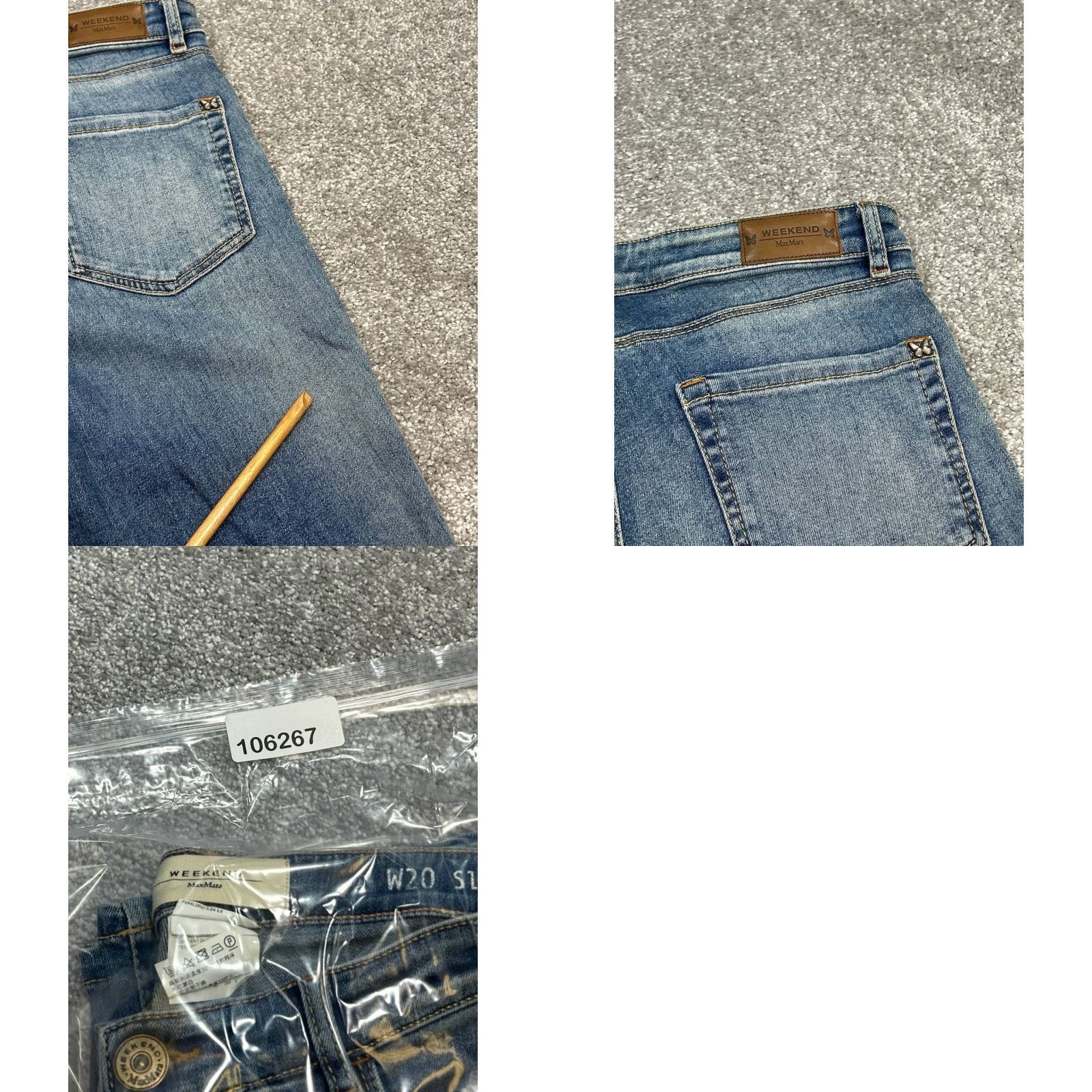 Denime Weekend Max Mara W20 Jeans Womens 29 Blue Denim Mid Rise Slim Boot Jeans 29x34 Men's? Size 29" - 9 Thumbnail