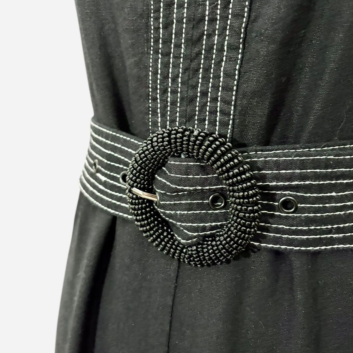 Elie Tahari Tahari Linen Blend Black Beauty Jumpsuit Sz M (8) Size 30" / US 8 / IT 44 - 2 Thumbnail