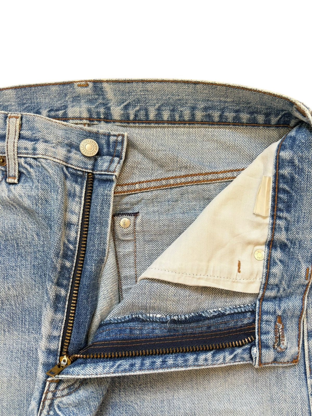 Levi's Vintage 90s Levis 502XX Big E Selvedge Distress Loose Jeans Size US 29 - 5 Thumbnail
