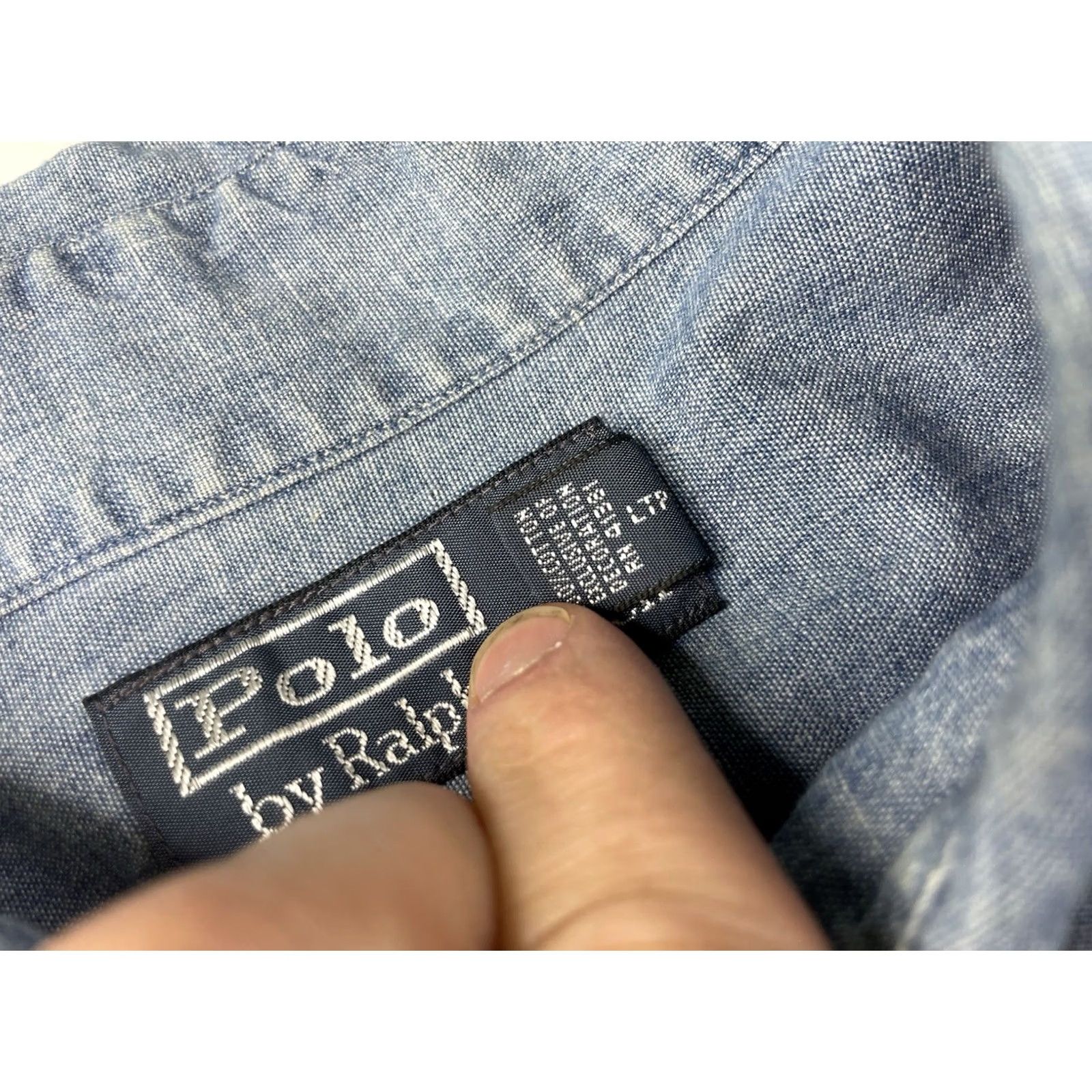 Polo Ralph Lauren VINTAGE Polo Ralph Lauren Chambray Denim Pocket Shooting Shirt L Blue Cotton Button-Up Men"} Size US L / EU 52-54 / 3 - 4 Thumbnail