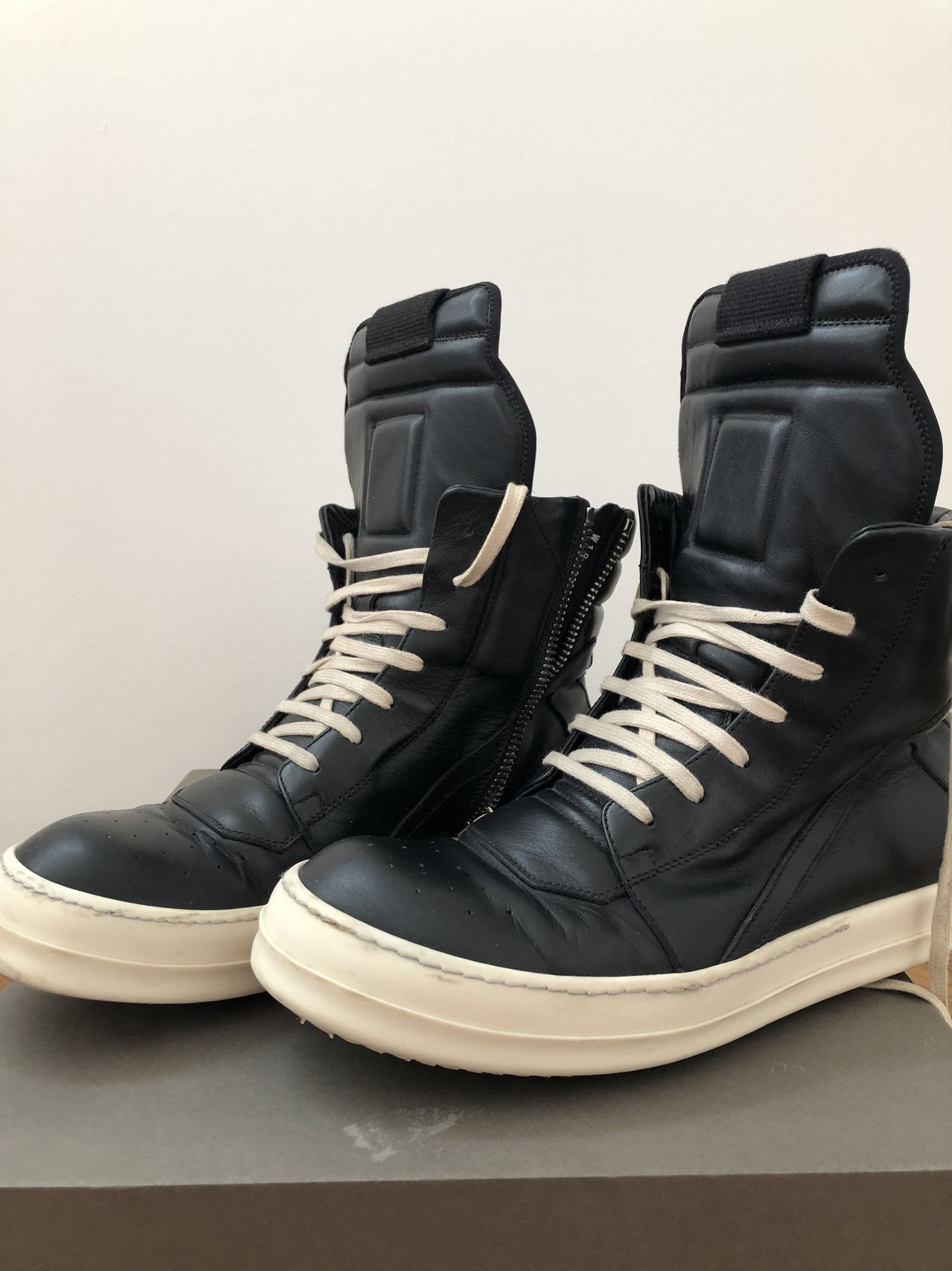 Rick Owens Rick Ownes Geobasket Black/Milk | Grailed