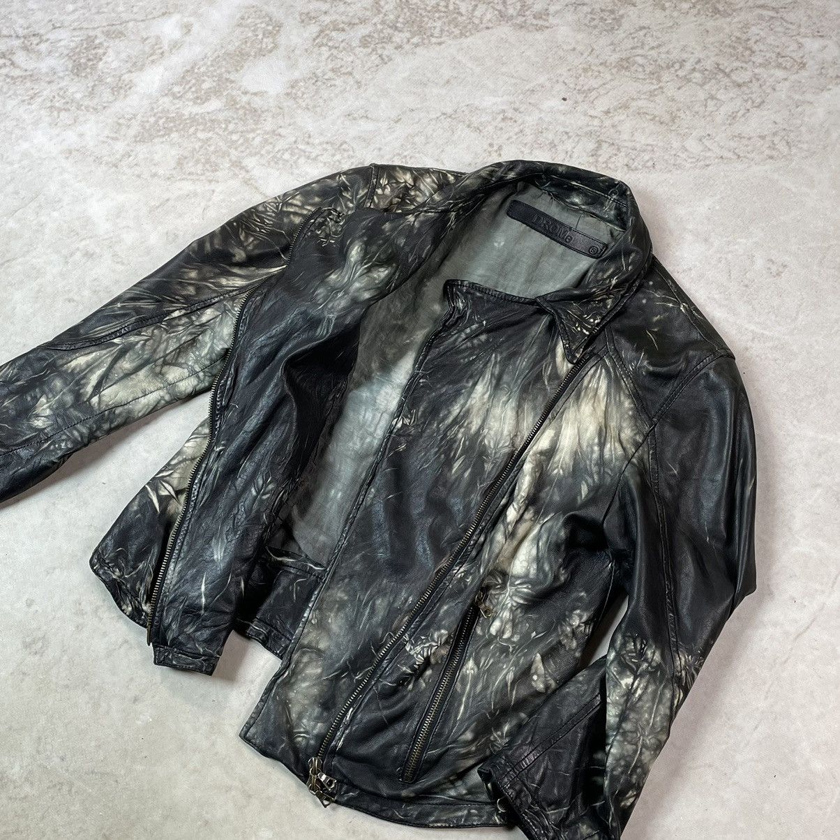 Drome DROMe Italy Printed Leather Biker Jacket Like Rick Owens Size S / US 4 / IT 40 - 9 Thumbnail