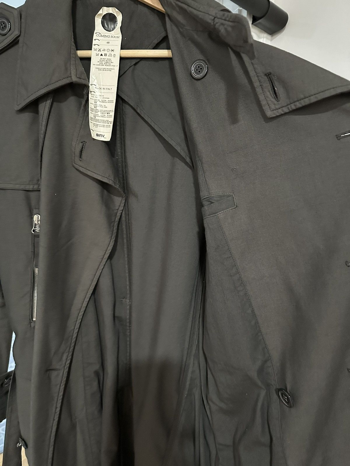 Coming Soon Yohji Yamamoto coming soon trench coat small cotton wool Size US S / EU 44-46 / 1 - 4 Thumbnail