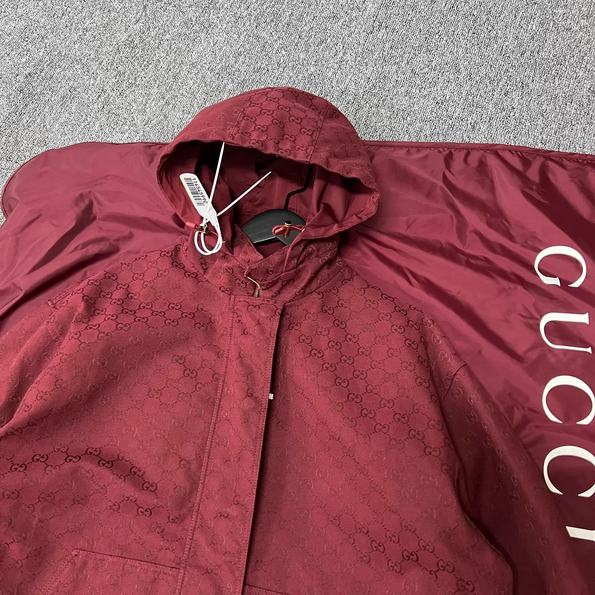 Gucci Gucci GG Print Angora Red Oversized Hooded Jacket Size M / US 6-8 / IT 42-44 - 5 Thumbnail