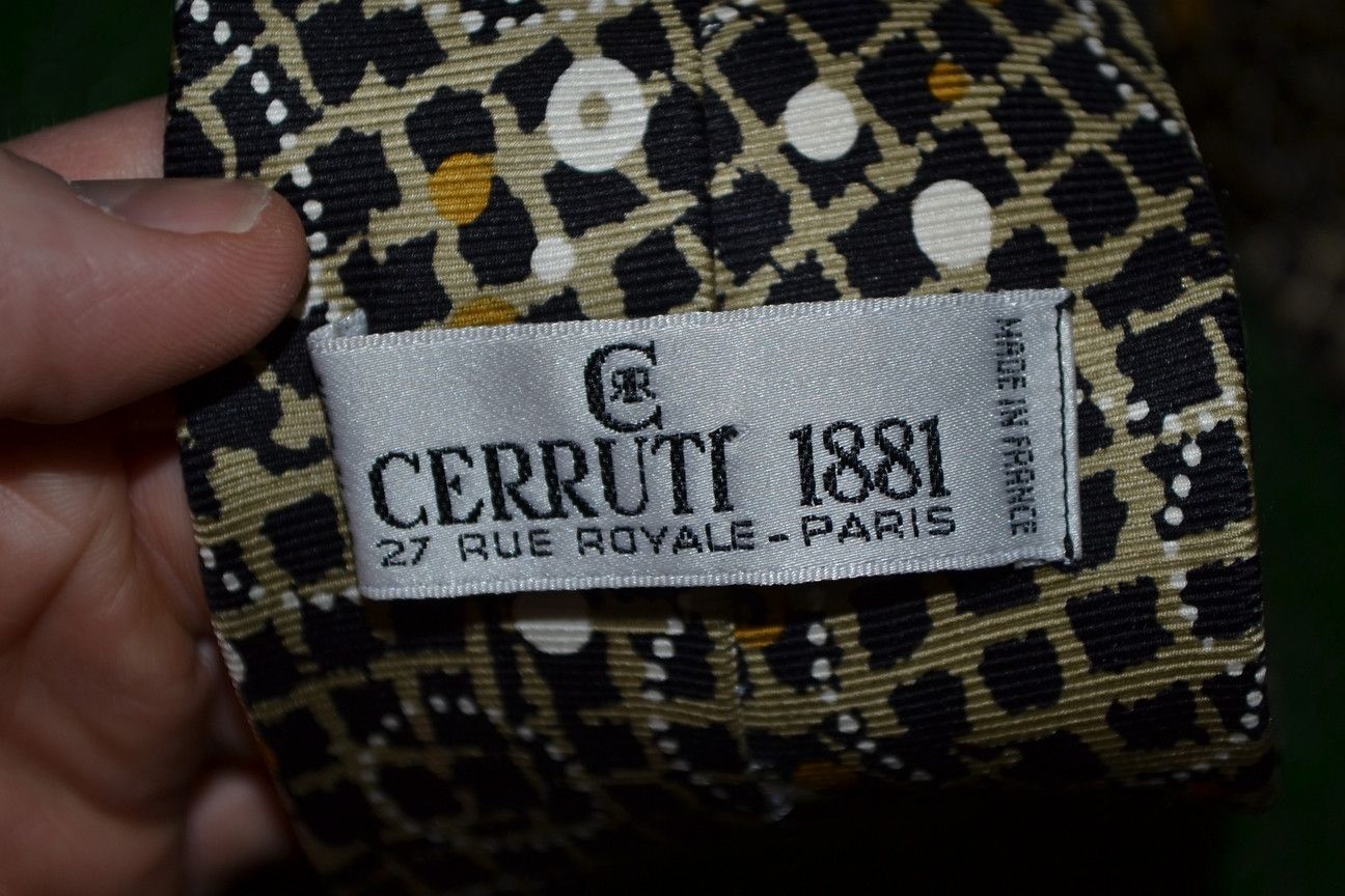 Cerruti 1881 × Vintage Cerruti 1881 100% Silk Black Gold Tie Size ONE SIZE - 3 Thumbnail