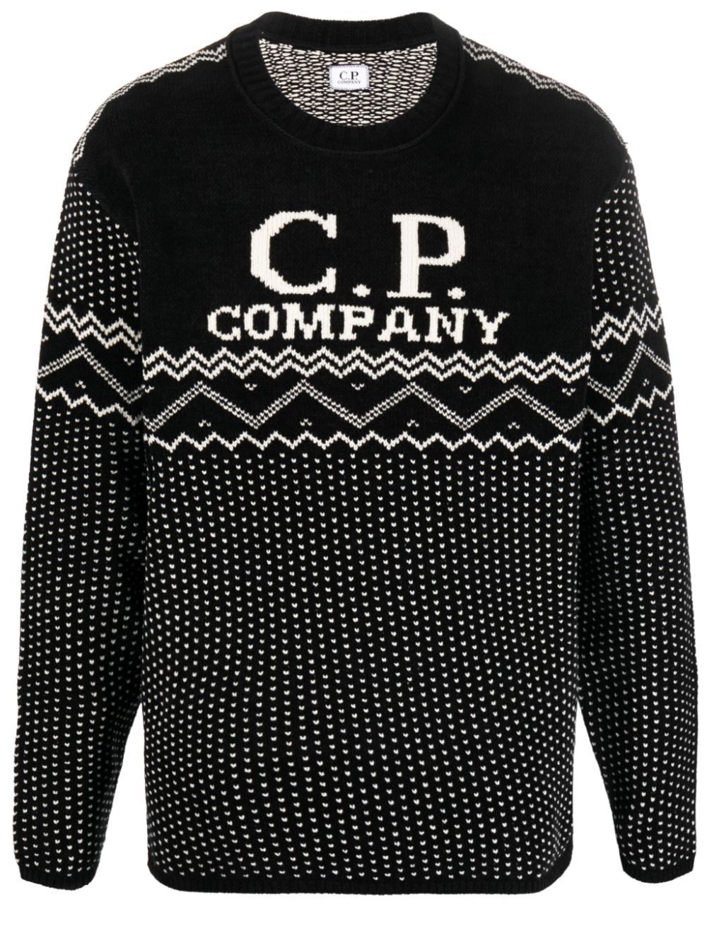 C.P. Company o1y1224 Crewneck Sweater in Black/White Size US M / EU 48-50 / 2 - 1 Thumbnail