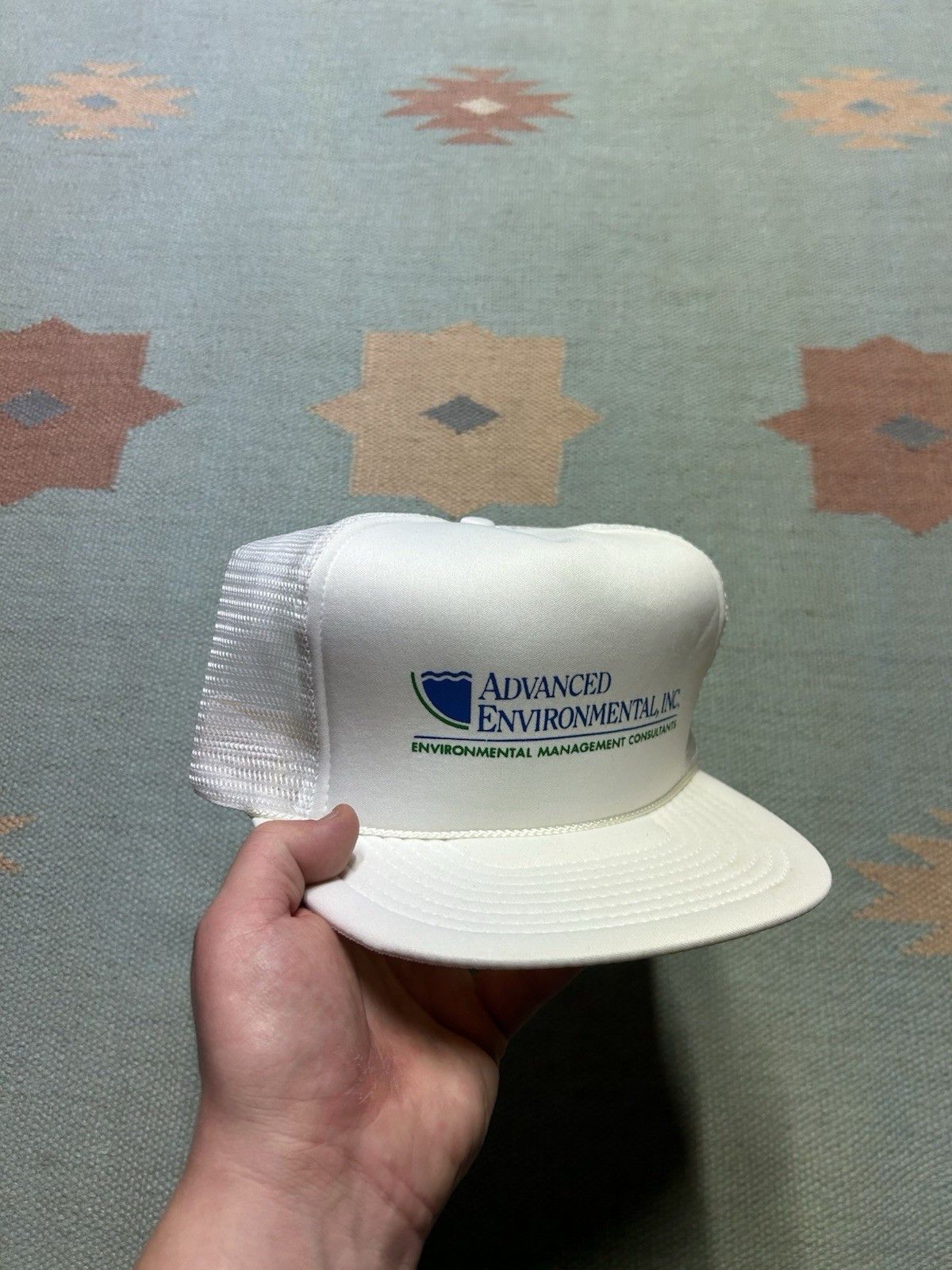 Vintage Vintage trucker hat advanced environmental snapback white Size ONE SIZE - 1 Thumbnail