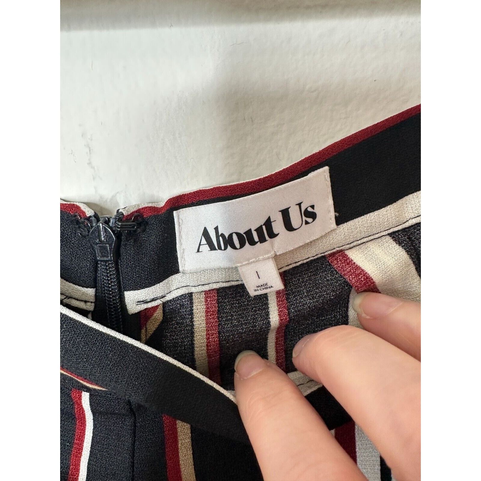 Other About Us Lenny Stripe Pants Flare Trousers Back Zip Pockets Size 36" / US 14 / IT 50 - 5 Thumbnail
