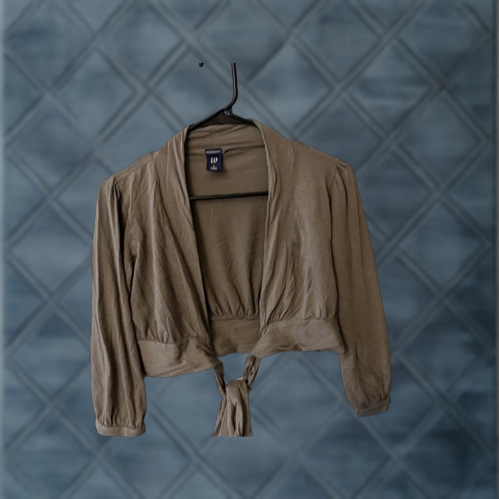 Gap Gap Cardigan Open Front Tie Waist Brown Jersey Knit Womens S Sweater Classic Casual Workwear Size S / US 4 / IT 40 - 1 Thumbnail