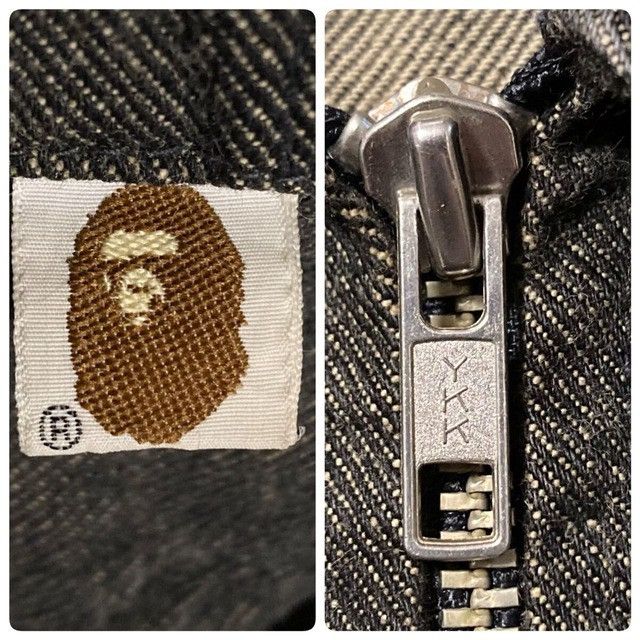 Bape 🔥Vintage🔥 BAPE Champion embroidered black denim jacket NIGO Size US L / EU 52-54 / 3 - 9 Thumbnail