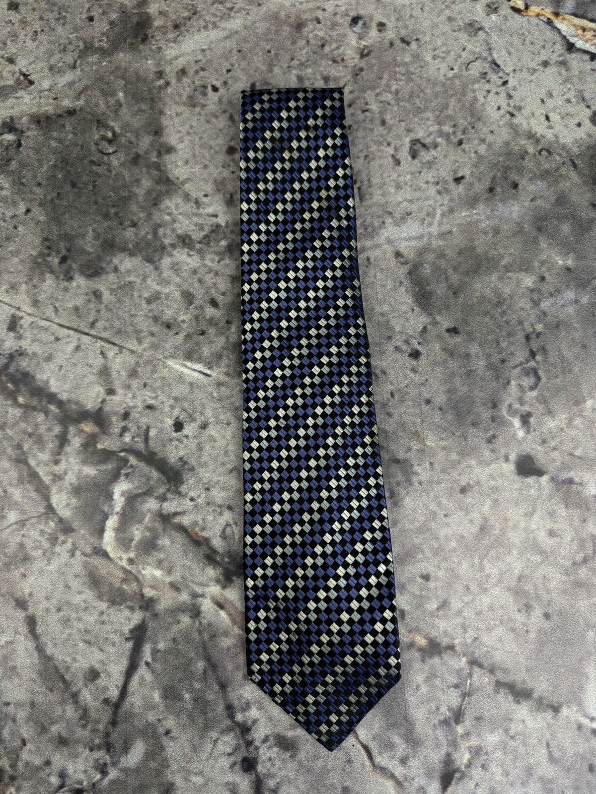 Aquascutum Aquascutum London Silk Tie Geometric Check Pattern Size ONE SIZE - 10 Thumbnail