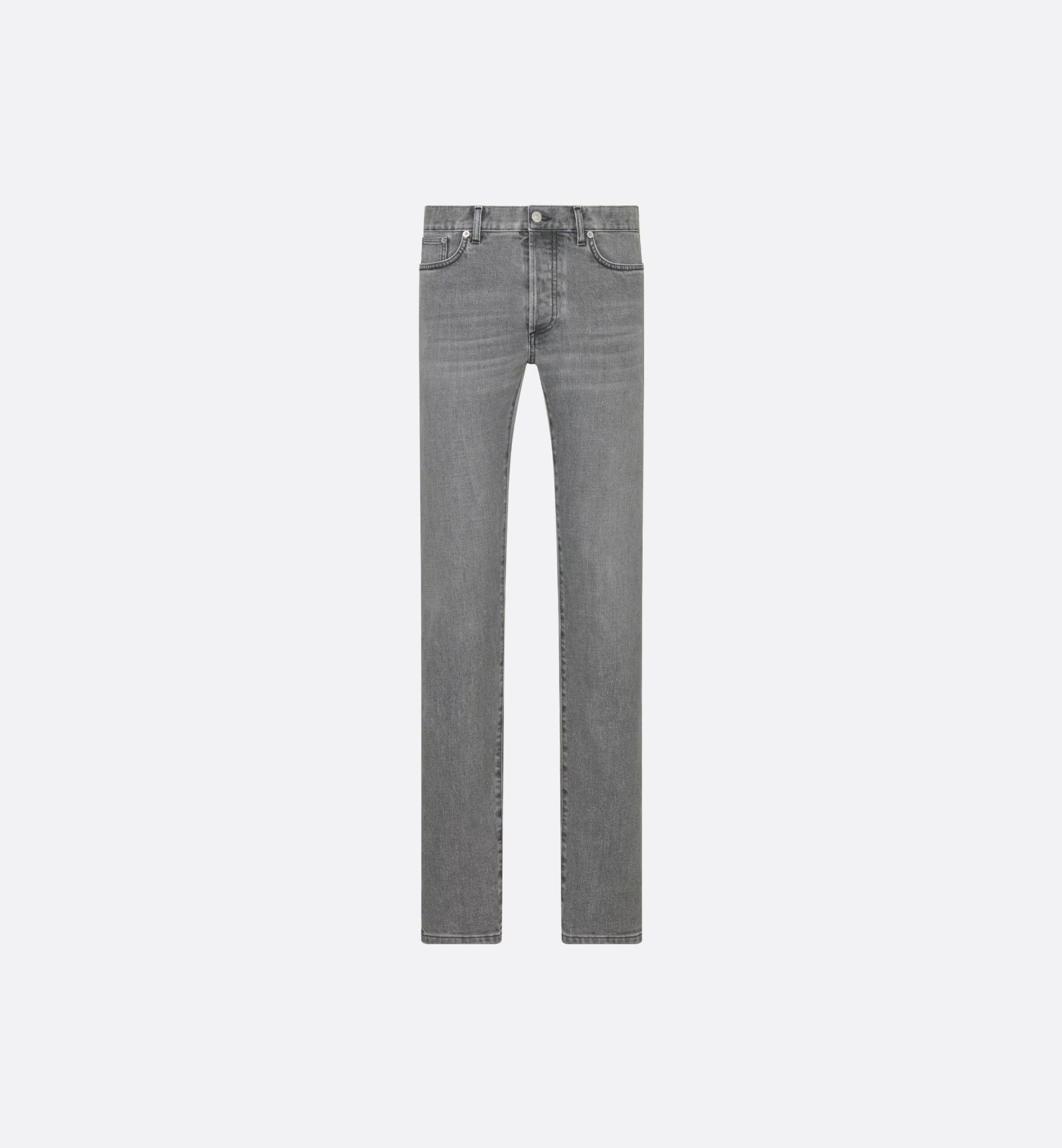 image of Dior O1W1Db10324 Slim Fit Jeans In Gray in Grey, Men's (Size 30)