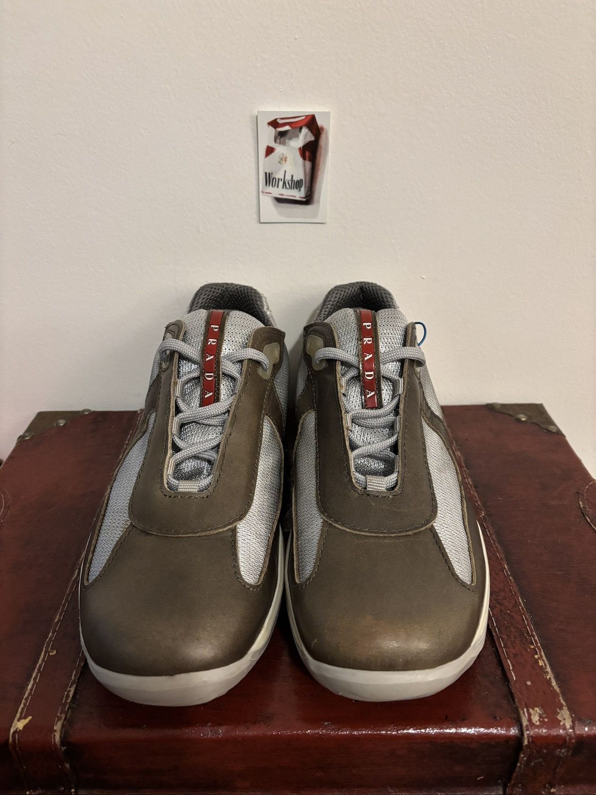 Prada Prada Olive Green Leather Americas Cups Size US 11 / EU 44 - 6 Thumbnail