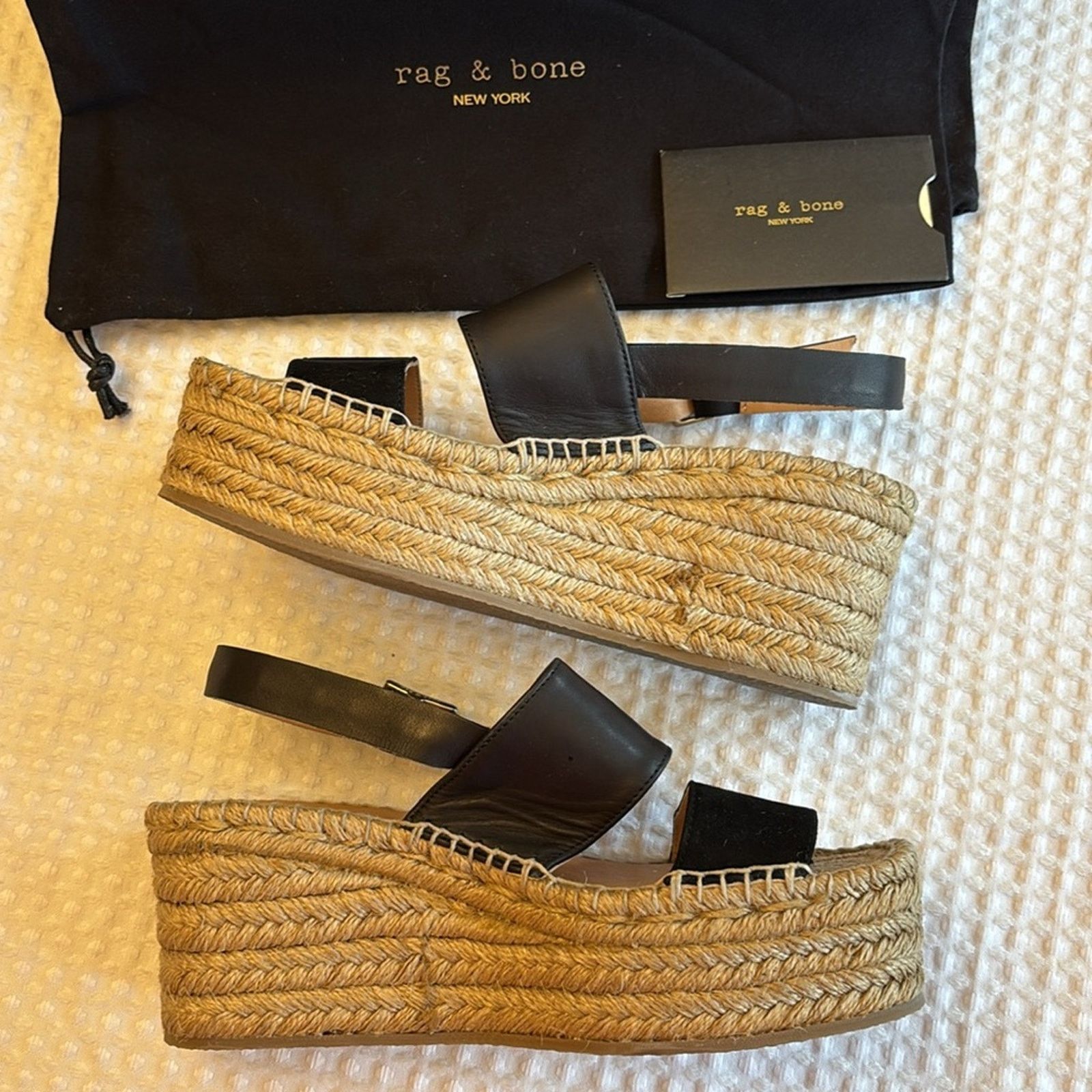 Rag & Bone NEW! rag & bone Edie 6.5 Black Platform Espadrille Sandals Size US 6.5 / IT 36.5 - 10 Thumbnail