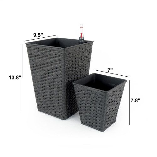 Designer × Homemade 2-Pack Smart Self-watering Square Planter for Indoor and Out Size US L / EU 52-54 / 3 - 4 Thumbnail