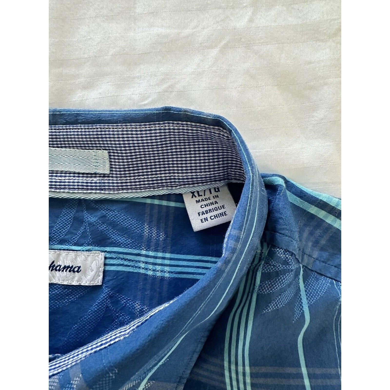 Tommy Bahama Tommy Bahamas Blue Teal Plaid Hawaiian Men’s Shirt Size XL Size US XL / EU 56 / 4 - 3 Thumbnail