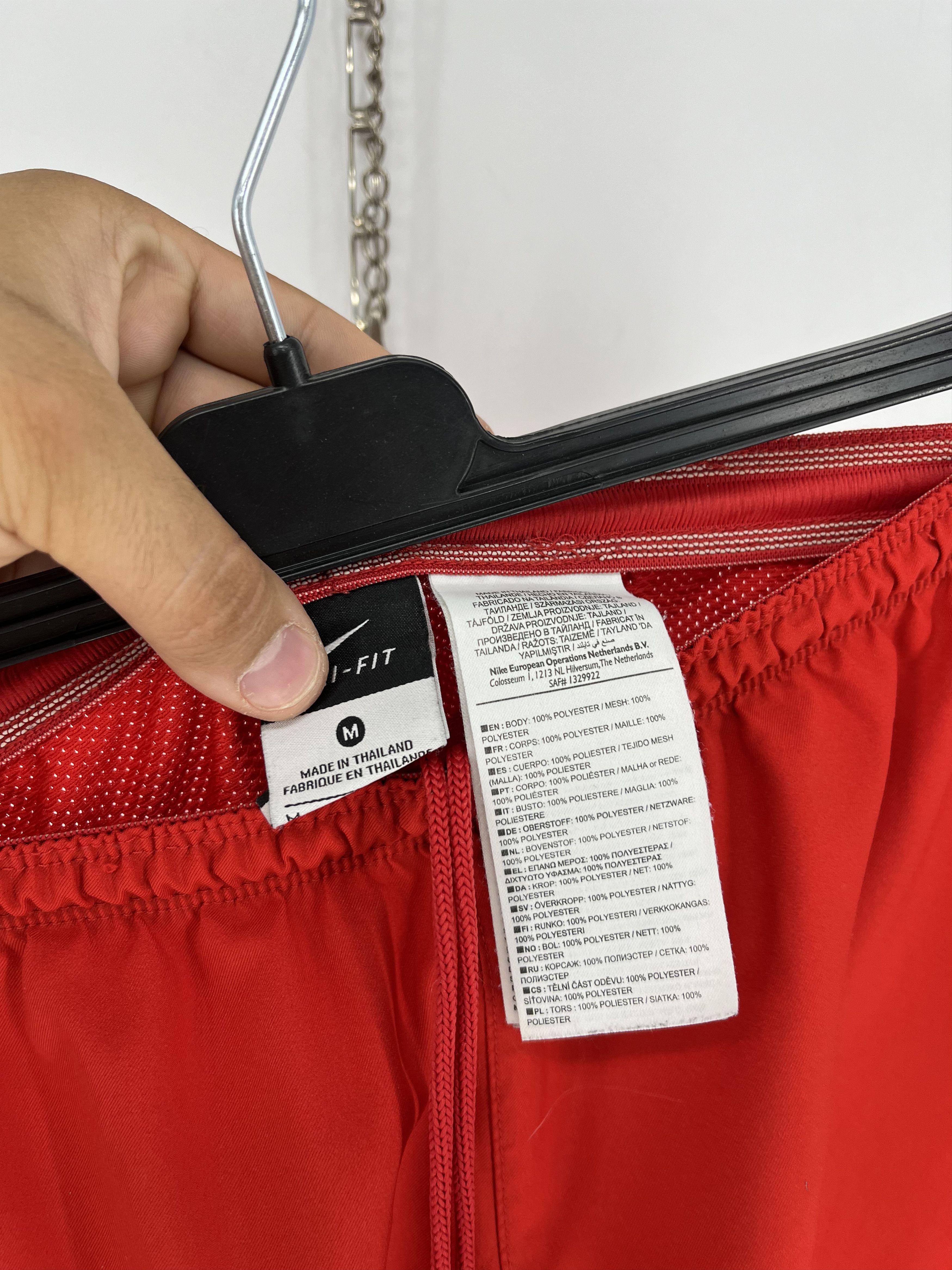 Nike 90s Vintage Nike Red Nylon Mini Swoosh Shorts Travis Sty Size US 32 / EU 48 - 11 Thumbnail