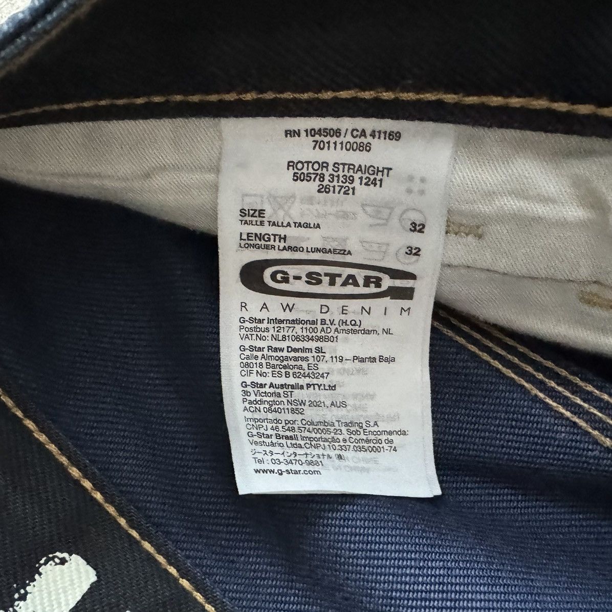 G-Star G-Star Raw Waxed Denim Jeans Pants Men’s 32x32 Navy Blue Size US 32 / EU 48 - 8 Thumbnail